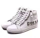 philipp plein chaussure tete de mort zipper white